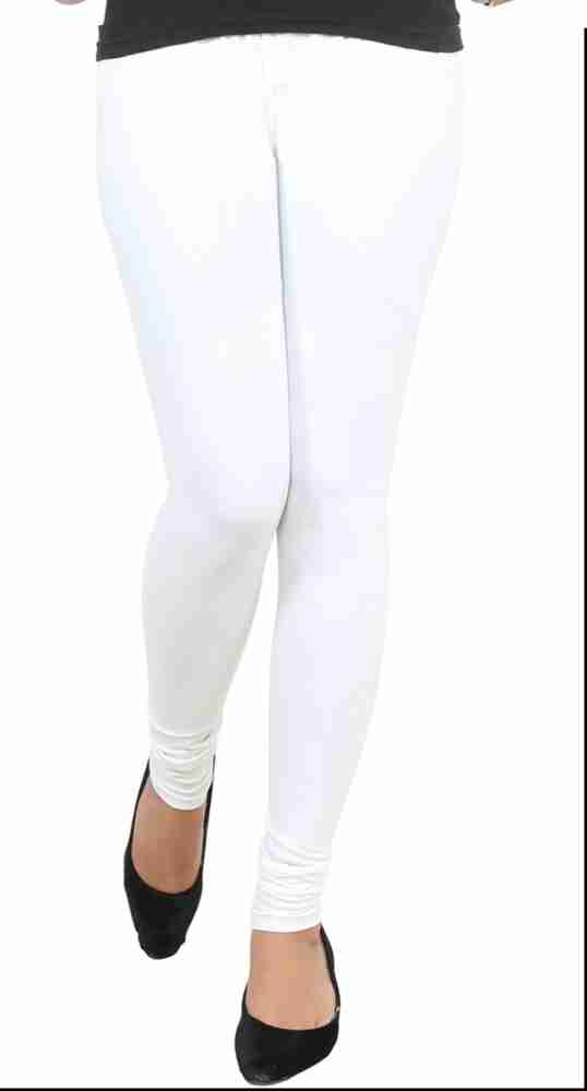 AGSfashion Women's Lycra Cotton Leggings (White) Ankle Length