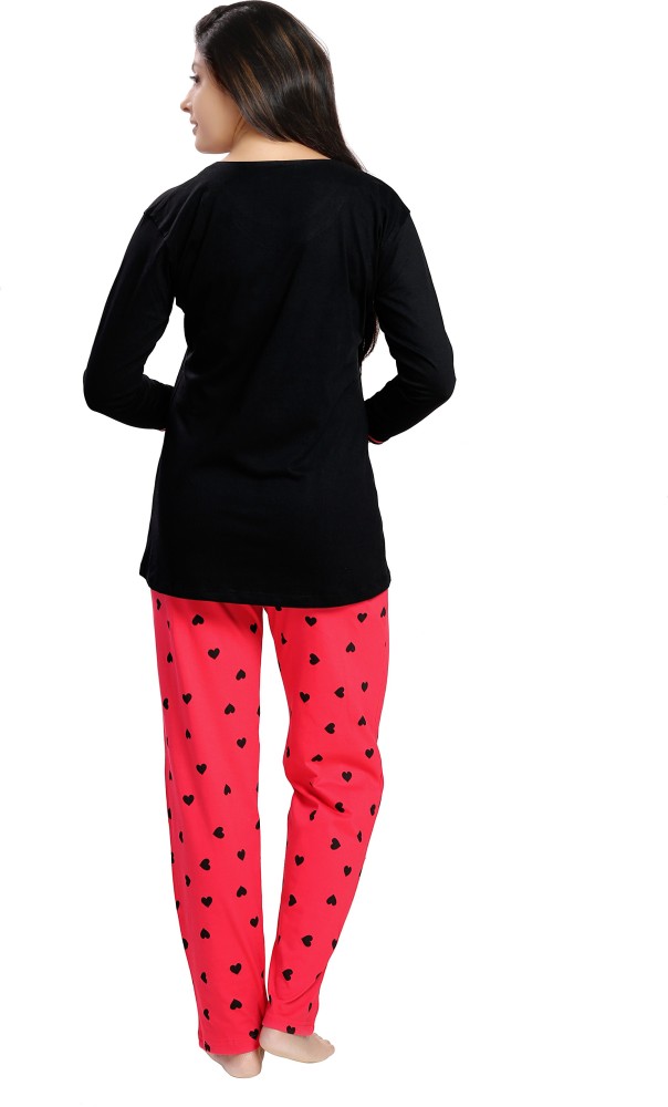 SWEET NIGHT Women Printed Multicolor Top Pyjama Set Price in