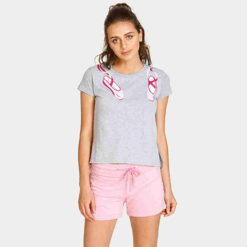 West Vogue By Zivame Graphic Print Women Round Neck Grey T-Shirt - Buy West  Vogue By Zivame Graphic Print Women Round Neck Grey T-Shirt Online at Best  Prices in India