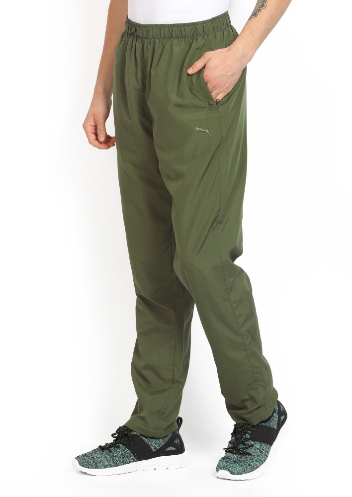 Buy GULLY Men Olive Green Solid Joggers - Track Pants for Men 6517985