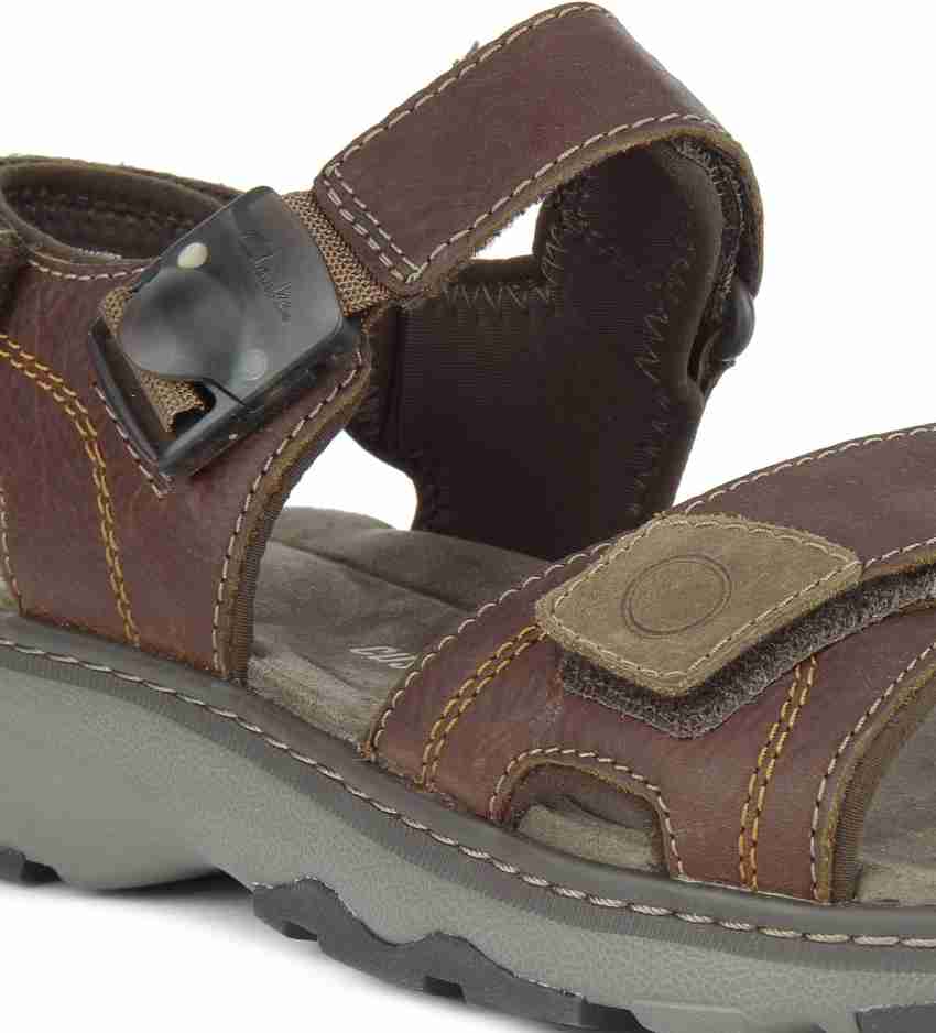 CLARKS Raffe Sun Brown Leather Men Brown Sports Sandals Buy