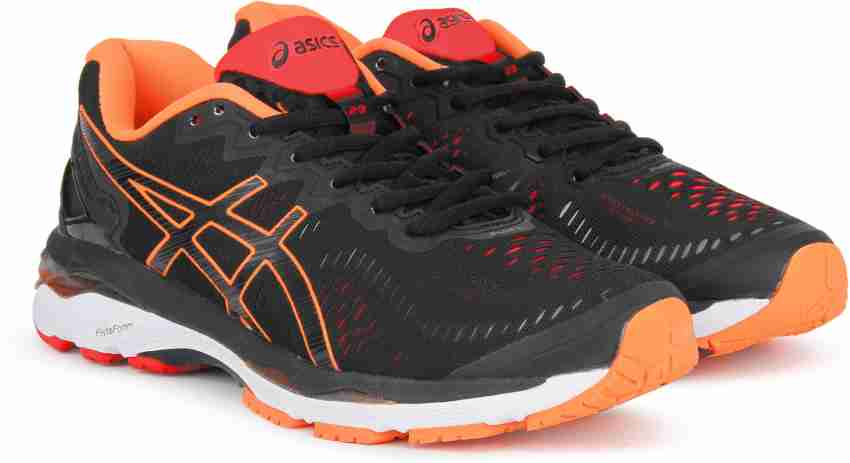 Asics black and orange on sale shoes