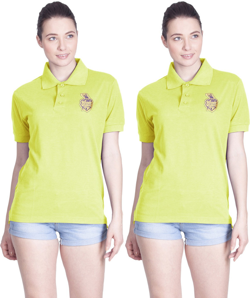 KOLKATA KNIGHT RIDERS Solid Women Polo Neck Light Green T Shirt Buy KOLKATA KNIGHT RIDERS Solid Women Polo Neck Light Green T Shirt Online at Best Prices in India Flipkart