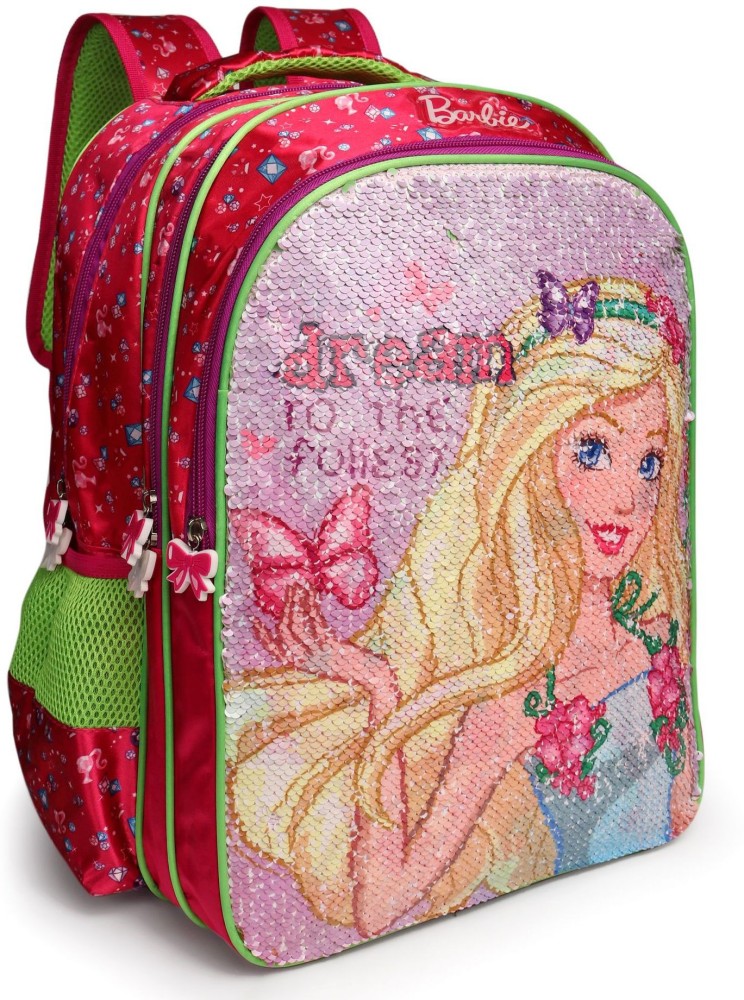 Official Barbie Backpack - Mattel (Pink, glitter, rainbow)