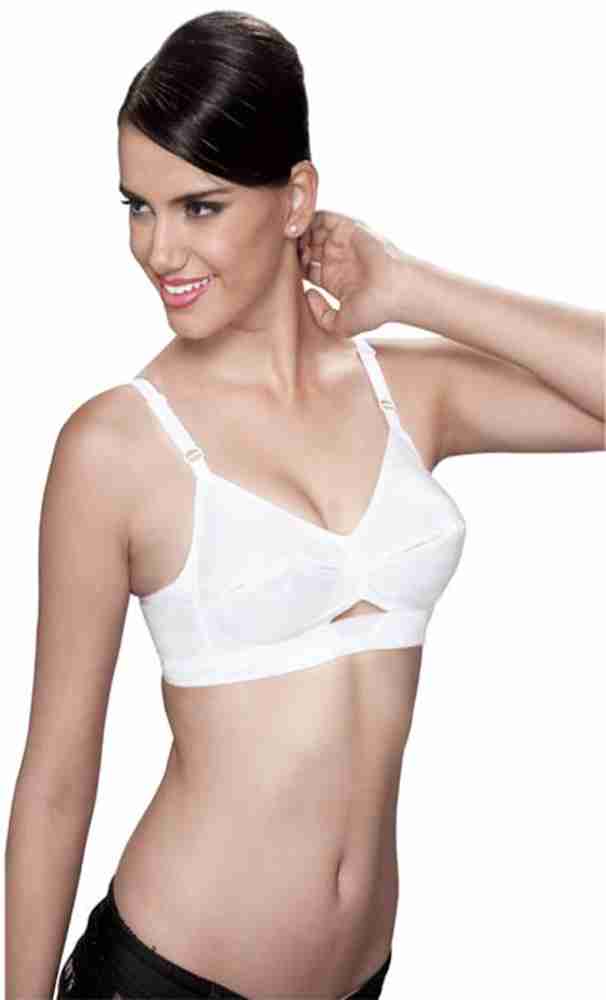 Chandra Kiran , Round Stiched Cotton Bra 3 pcs combo offer (White)