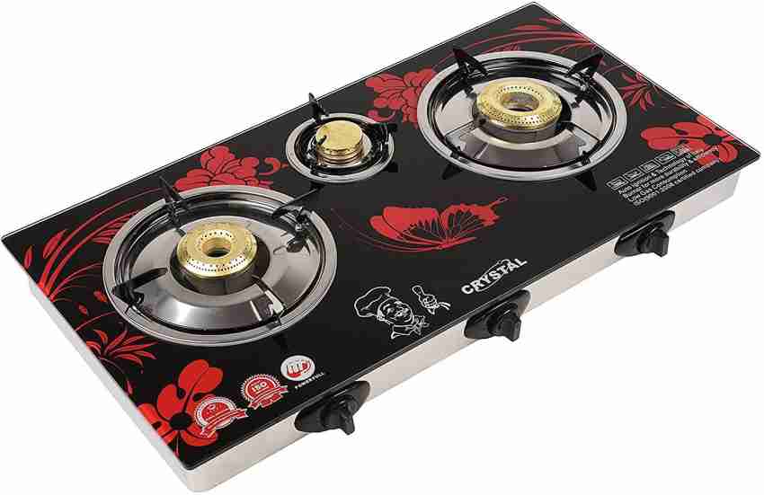 surya crystal 3 burner cook top