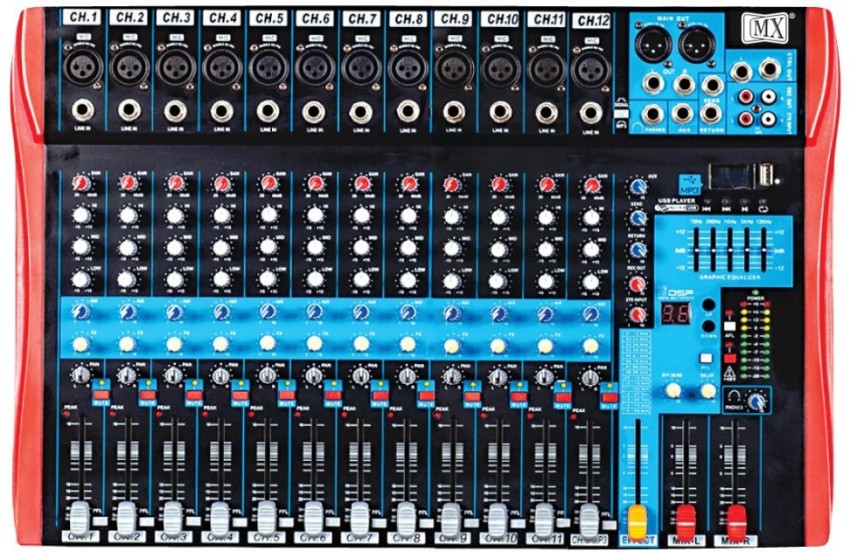 MX 4 Channel Audio Mixer – Basic Sound Mixing Console with