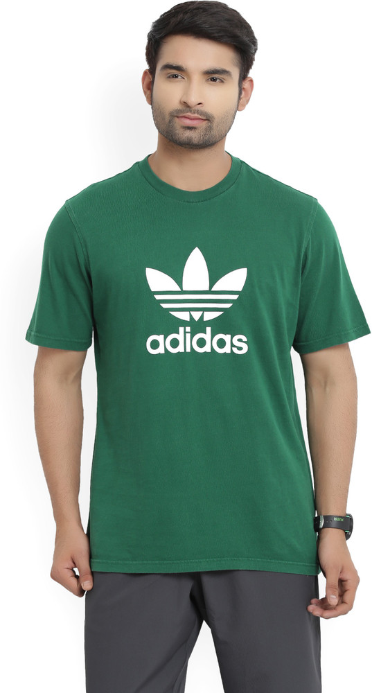 Green adidas t shirt mens top