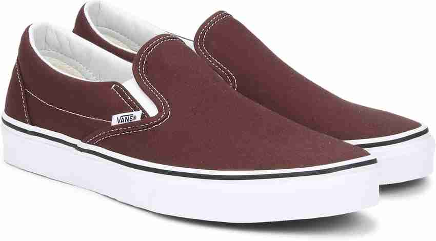 Burgundy slip on vans top
