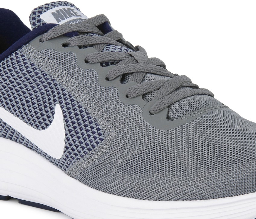 Nike men's revolution on sale 3 grey running shoes