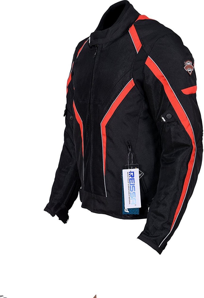 Polyester Black And Red Men Riding Jacket