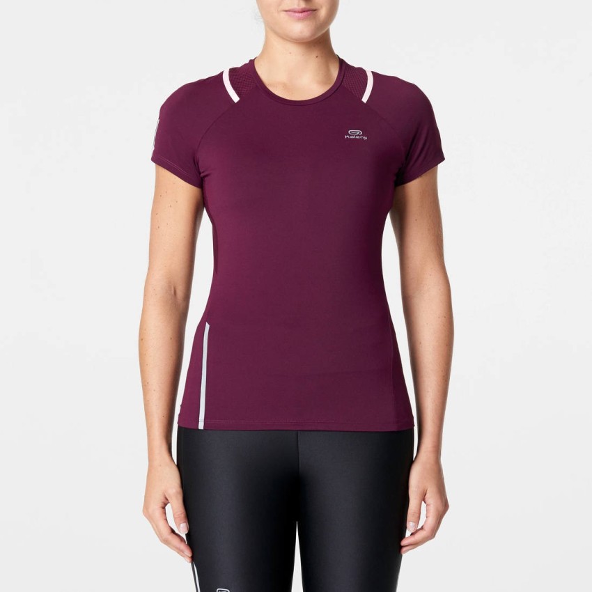 Decathlon KALENJI Solid Women Round Neck Purple T Shirt Buy