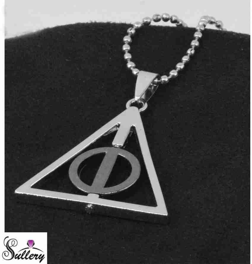 Harry Potter - Pendentif et collier plaqués argent Deathly Hallows :  : Mode