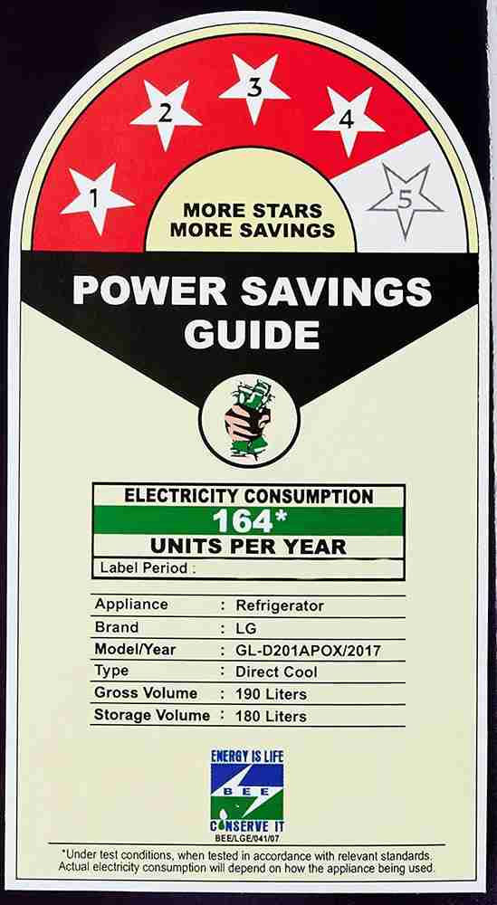 Lg 4 star refrigerator power consumption cheap