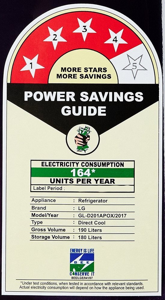 180 ltr refrigerator power consumption on sale