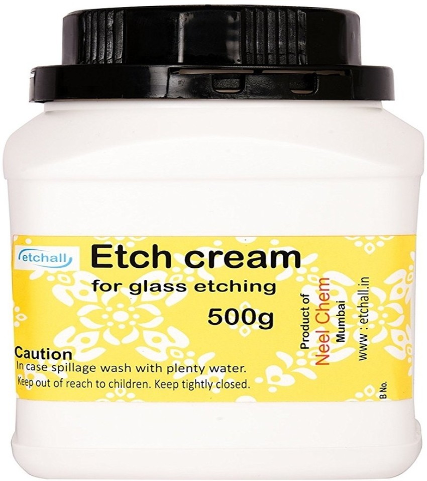 ETCHALL Cream For Glass Etching, decorative glass and mirror 500 gms -  Cream For Glass Etching, decorative glass and mirror 500 gms . shop for  ETCHALL products in India.