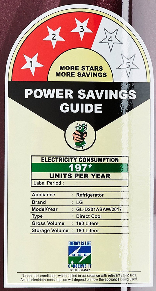 Power consumption of 3 star refrigerator outlet