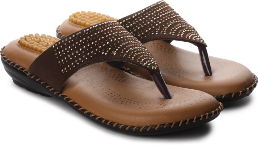 Buy DOCTOR EXTRA SOFT Women's Brown Ortho Sandals Orthopaedic Diabetic  Daily Use Dr Sole Footwear Casual Office Wear Stylish Fashion Comfort Slip  on Chappals Slippers for Ladies & Girl's ART 24 Online