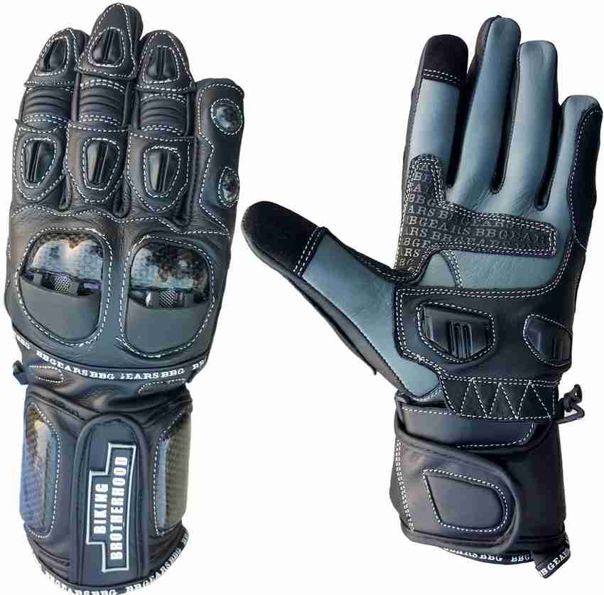 BIKING BROTHERHOOD Full Gauntlet Black Riding Gloves Buy BIKING