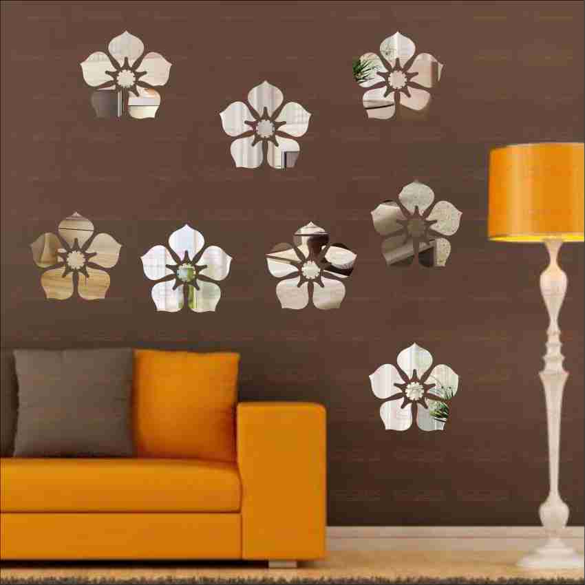 Large Wall Stickers Flower Self Adhesive Acrylic 3D Living Room