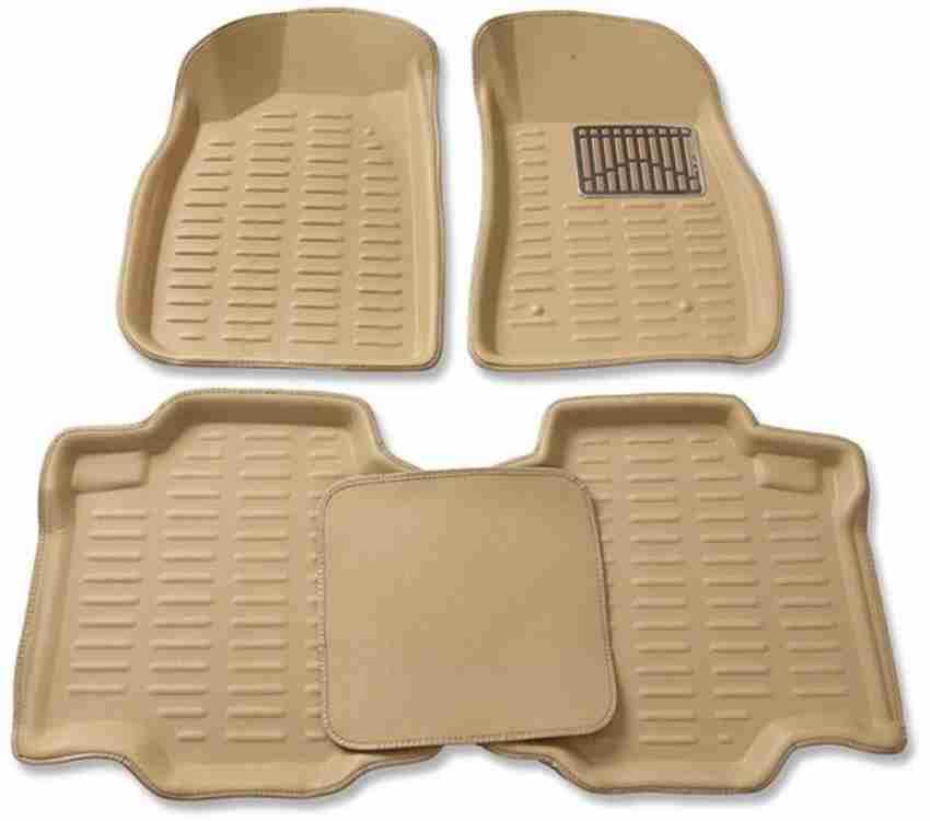 Elegant Grass PVC Car Floor Mat Beige And Brown Compatible With Tata Nano