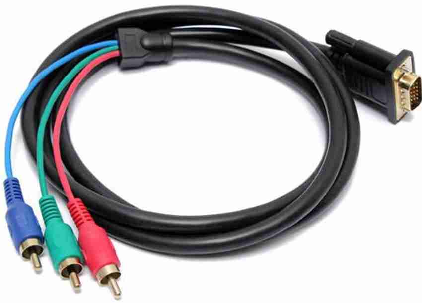 De TechInn RCA Audio Video Cable 1.5 m 1.5M 15 pin VGA Male Plug Adapter To Input Output 3 De TechInn Flipkart