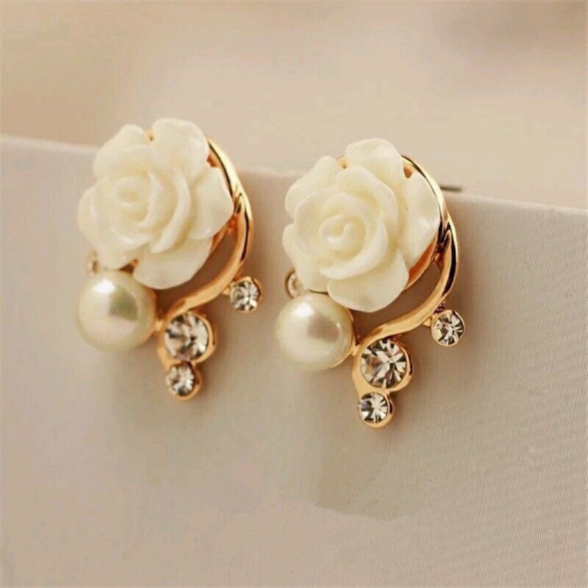 White rose clearance earrings