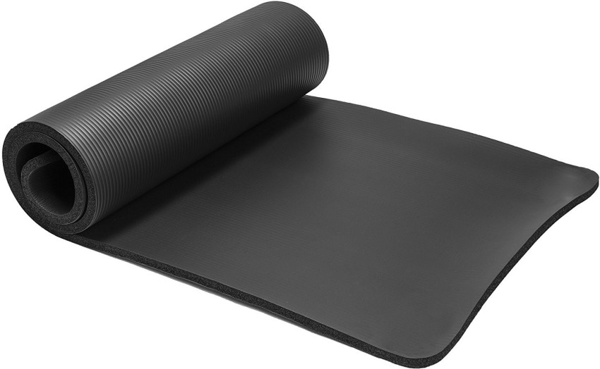 KOBO 15 mm Black NBR Athletica Multi-use Thick Exercise , Non-slip and  Anti-tear. Great for Hot Yoga and the Gym Black 15 mm Yoga Mat