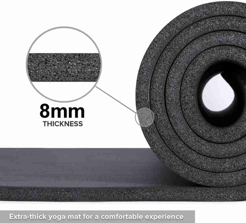 KOBO 8 mm Black NBR Athletica Multi use Thick Exercise Non slip