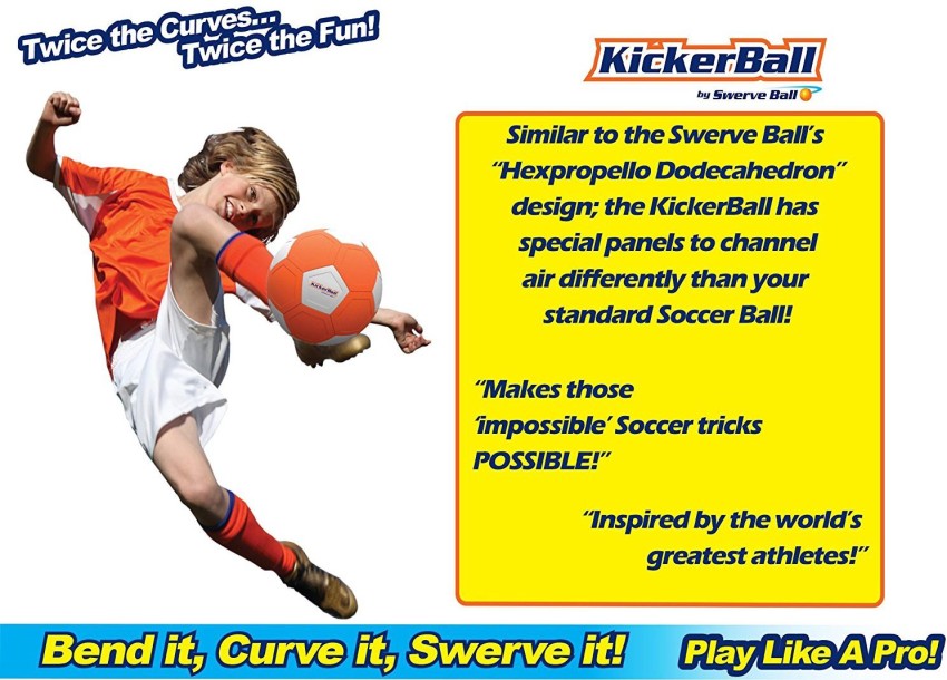 KickerBall Soccer Ball, Trick Ball that Curves and Swerves, Blue, As Seen  on TV 