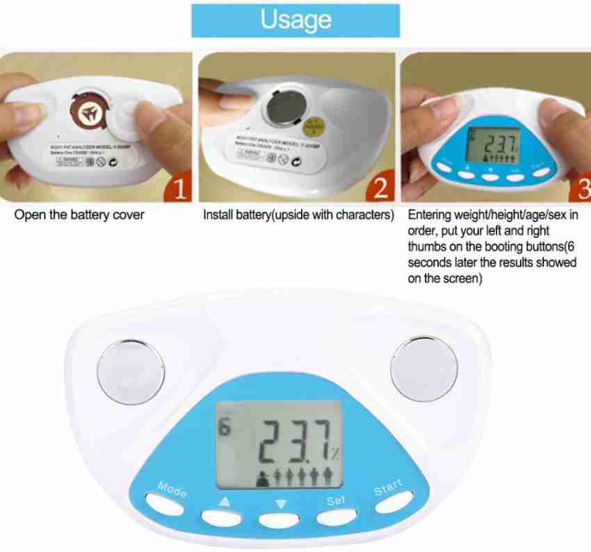 DALUCI Portable Body Fat Analyzer Digital LCD Monitor BMI Meter Weight Loss  Tester Calculator Body Fat Analyzer - DALUCI 
