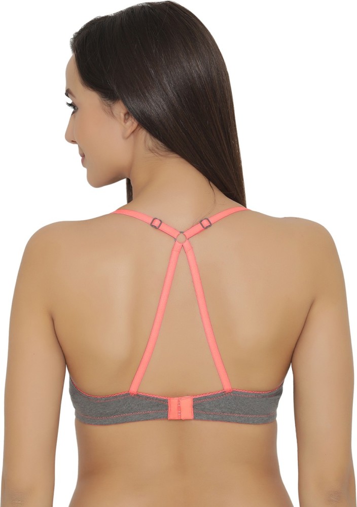 Buy Clovia Padded Non Wired T Shirt Bra With Strappy Racerback