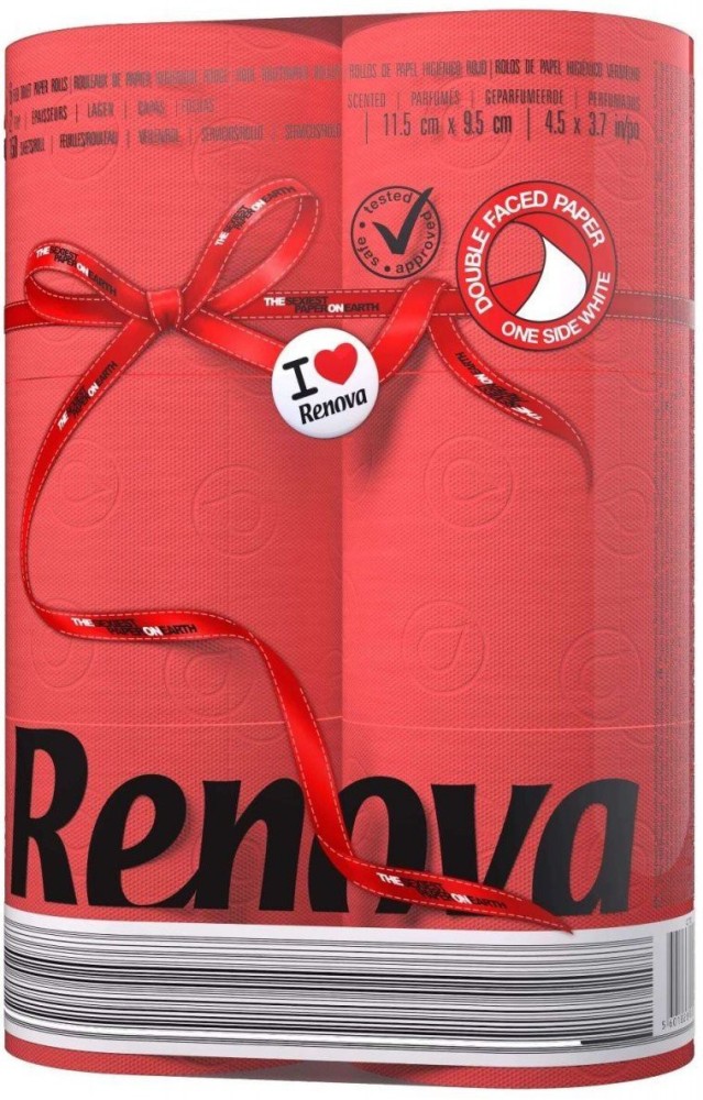 Red Toilet Paper 3-Pack, Renova
