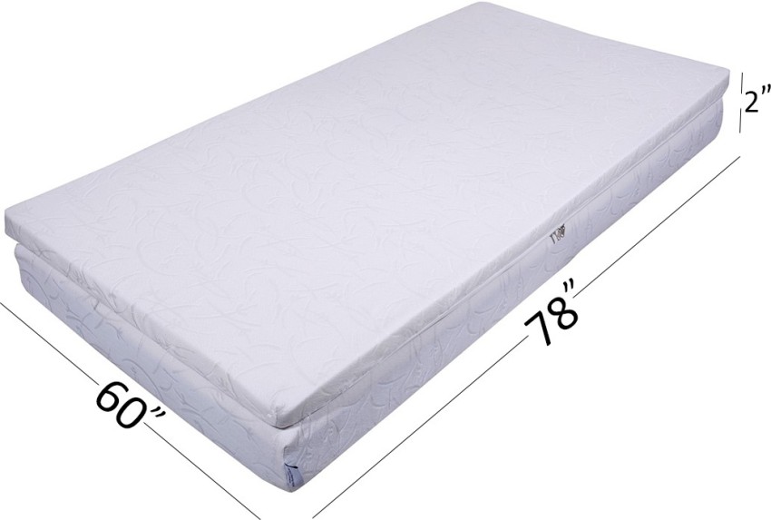 FITMAT Memory Foam Mattress Topper (35 X 75 X 02,White) Orthopedic  Mattress Topper with High Density Memory Foam Premium for Proper Back  Support