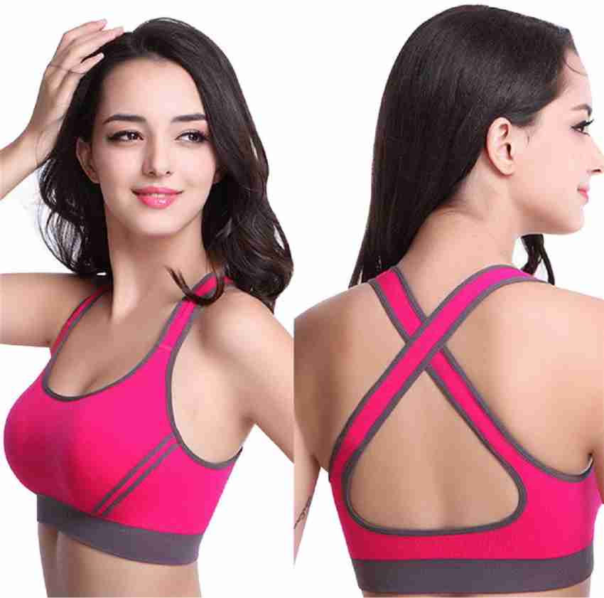 Women's Athletic Sports Bra High Impact Sports Bras Sexy Running Solid  Color Supportive Casual Sling Tank Workout Gym Pink : : Clothing,  Shoes & Accessories
