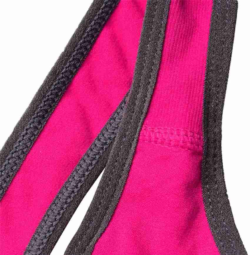Lululemon Grey Heathered Hot Pink Criss Cross Back Padded Sports Bra- Size 8