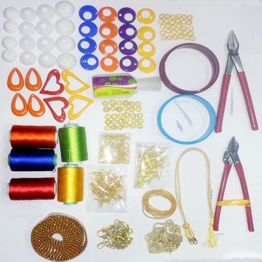 Valuebuy Silk Thread Jewellery Making Kit- All Items Set With Silk