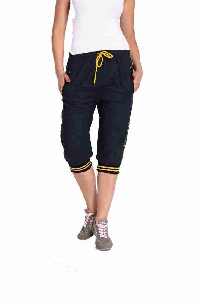 Fizzaro 3/4 short capri Women Blue Capri - Buy Blue Fizzaro 3/4 short capri  Women Blue Capri Online at Best Prices in India