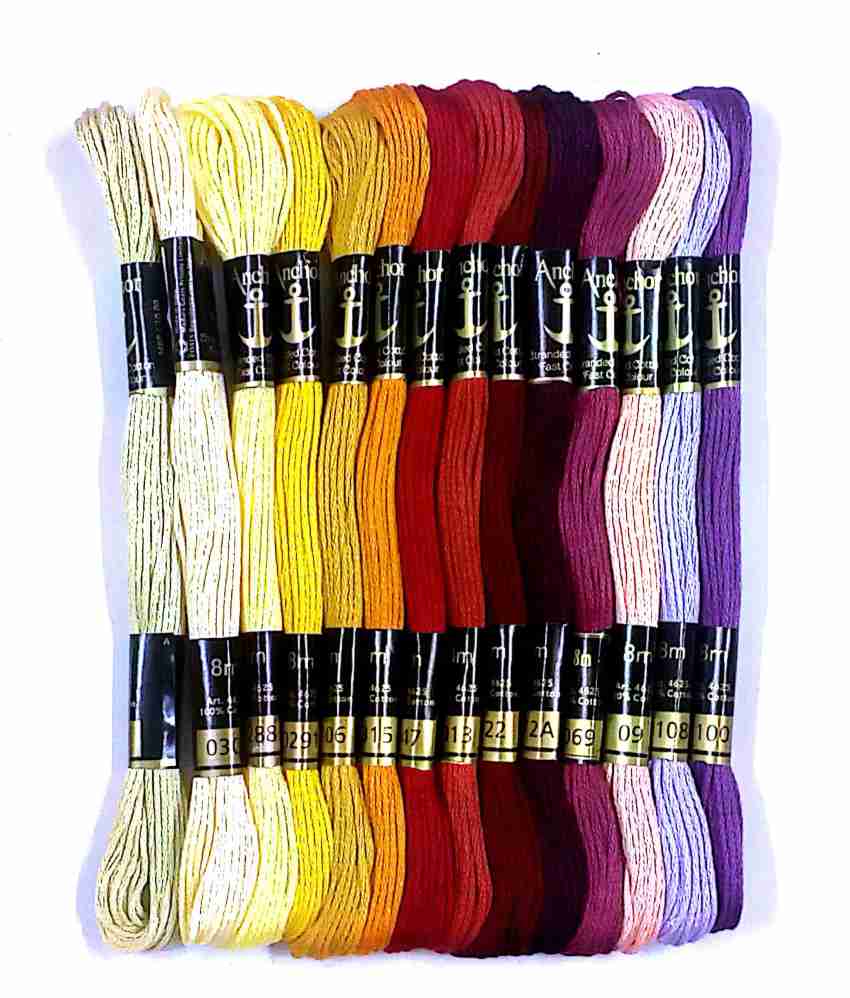 Anchor Cotton embroidery thread Variegated Double tone skiens floss 12  colors