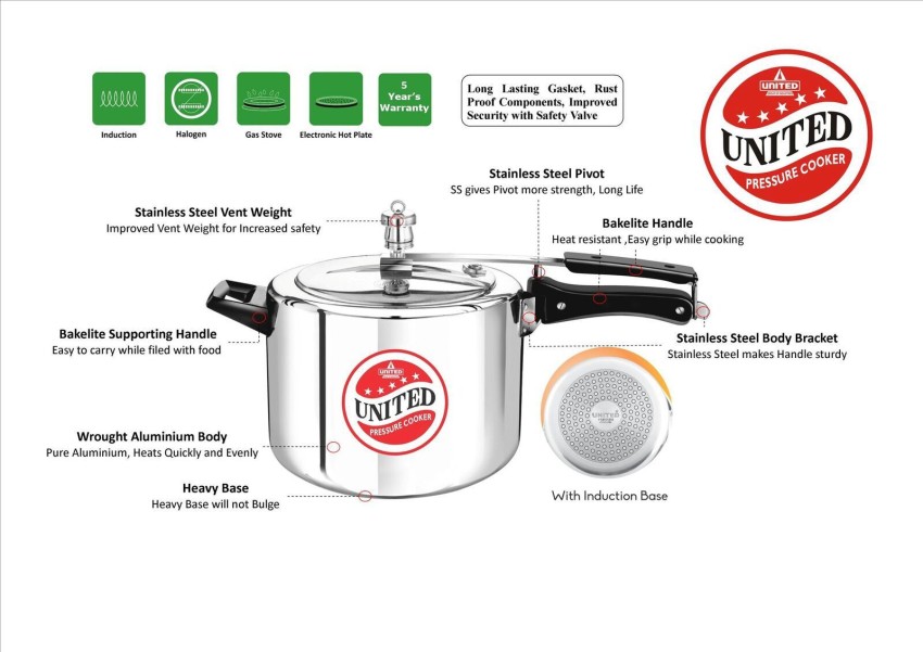 United 5 L Induction Bottom Pressure Cooker Price in India Buy