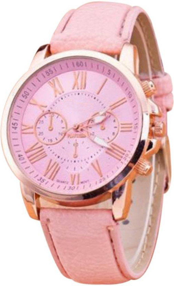 Pink color ladies watch online