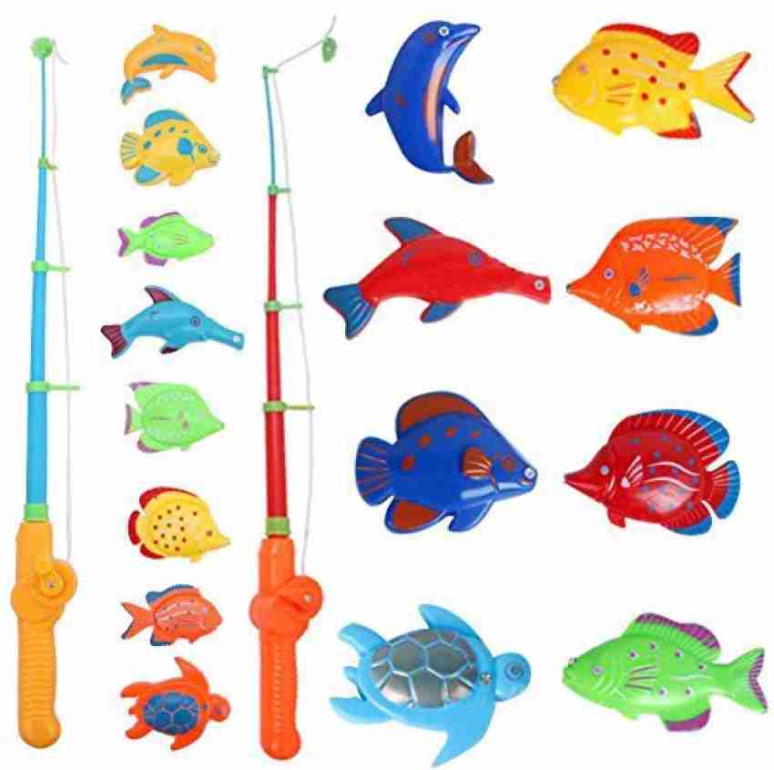 Chinatera Children Toy Fishing Game Set Toy Rod 8 Fish Catch
