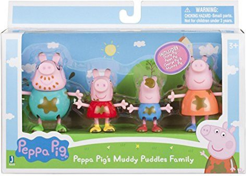 Generic Peppa Pig Muddy Puddles Family 4Pcs Set Playsett Toy For