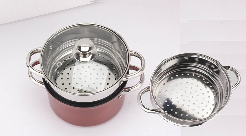 Pristine Stainless Steel Steamer Pot with Steamer Insert and Lid