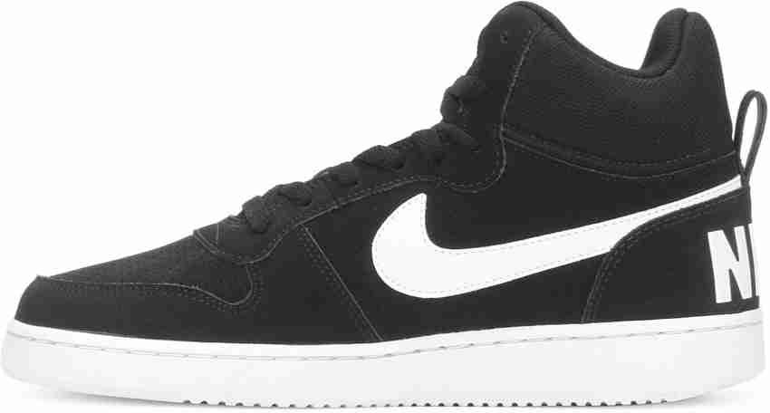 NIKE Court Borough Mid Sneakers For Men Buy BLACK WHITE Color