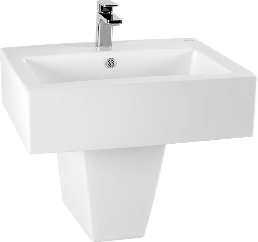 CERA Ciro Wall Hung Wash Basins With Half Pedestal Wall Hung Basin