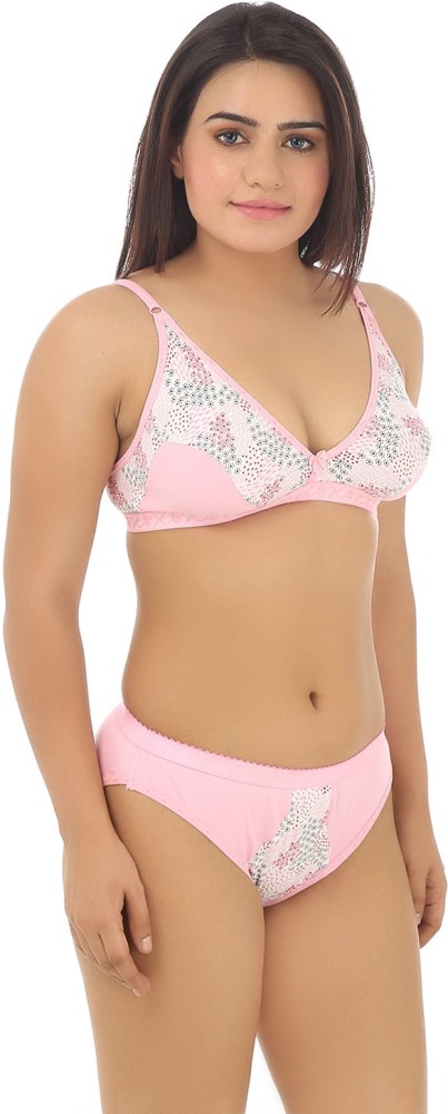 Buy Embibo Pink Bra Panty Set Size -36 Online In India At