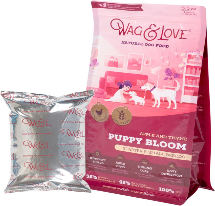 Wag Love Natural Dry Dog Food Puppy Bloom For Small