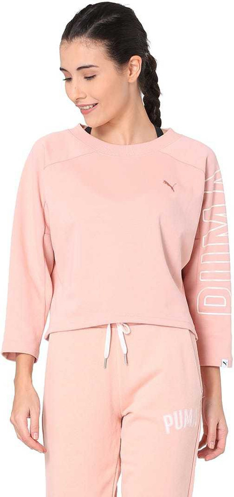 PUMA FUSION Cropped 7 8 Sweatshirt Women Printed Pink Top Shorts Set Price in India Buy PUMA FUSION Cropped 7 8 Sweatshirt Women Printed Pink Top Shorts Set at