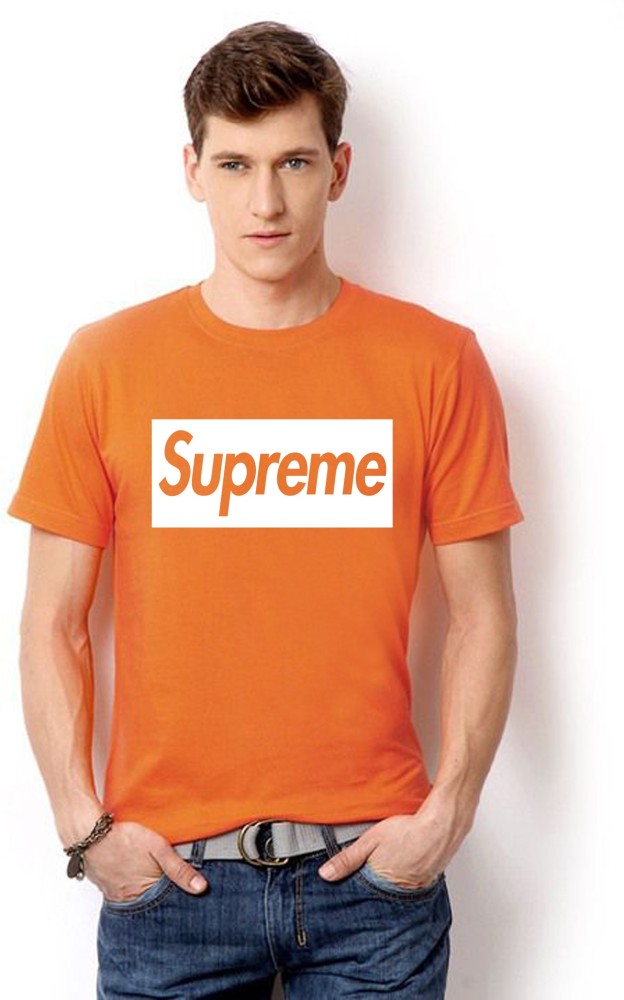 Supreme orange cheap t shirt